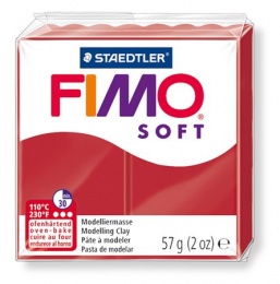 Gyurma, 57 g, égethető, FIMO "Soft", karácsonyi piros